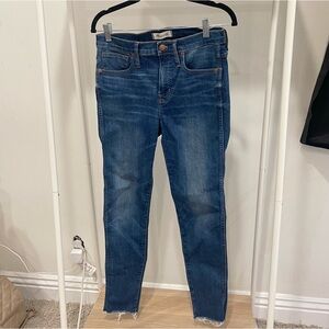 Madewell 9" High Rise Skinny Raw Hem Jeans Size 29